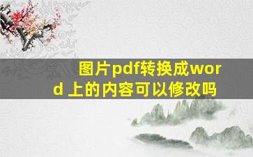 图片pdf转换成word 上的内容可以修改吗